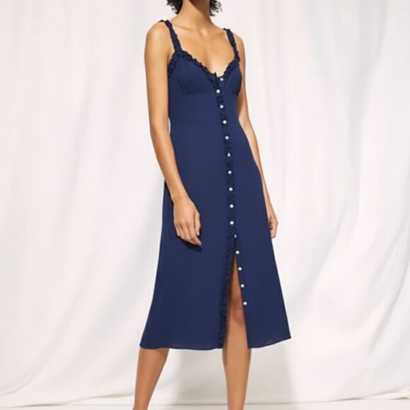Aritzia Dresses & Skirts - Aritzia Wilfred Heartthrob Dress Navy Blue Medium